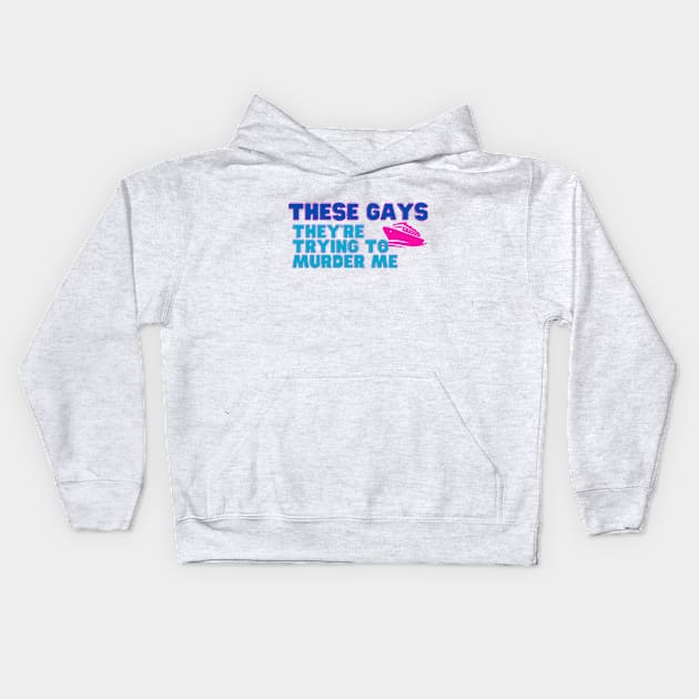 White L0tus These Gays Kids Hoodie by Popish Culture